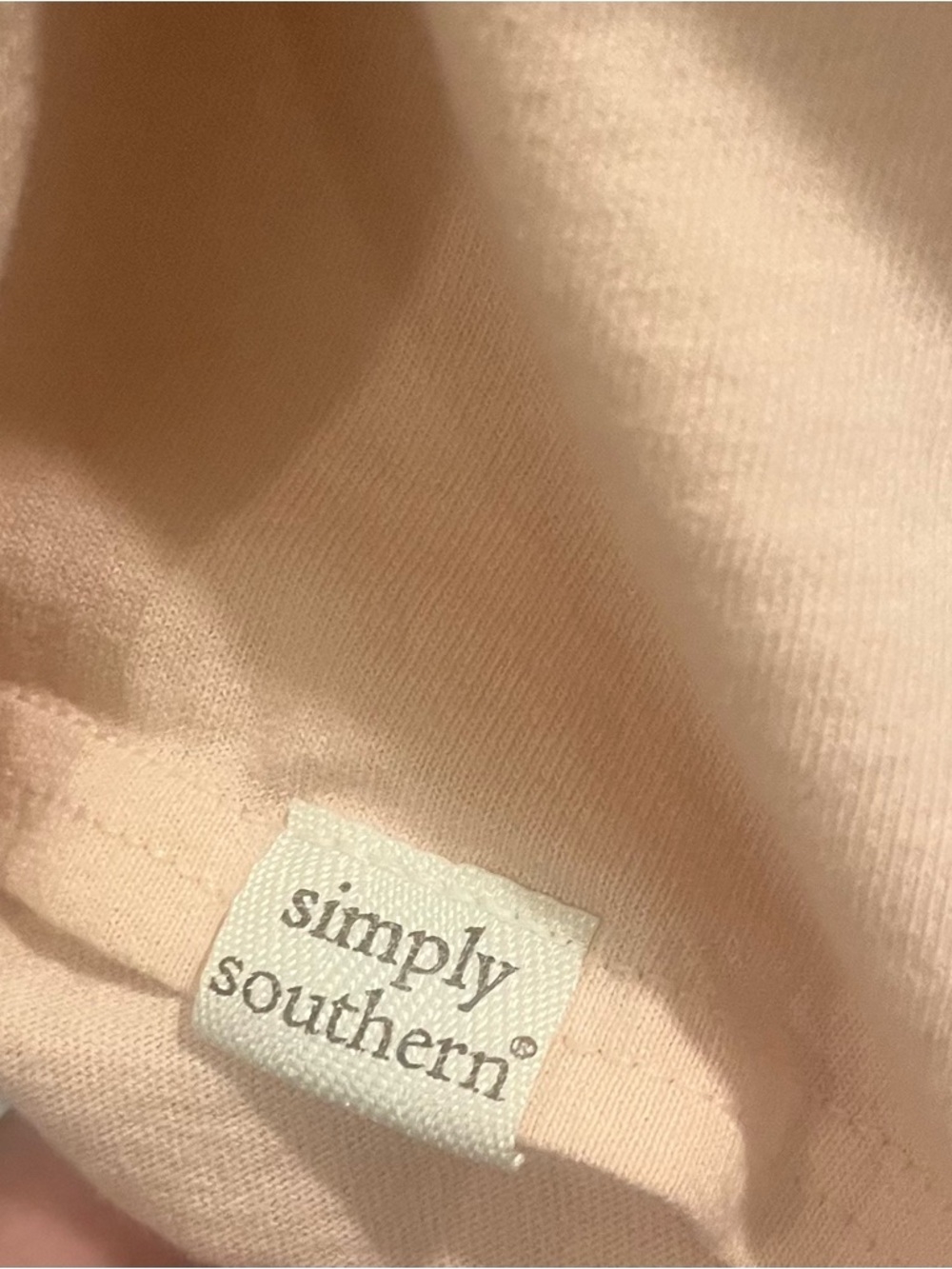 Simply Southern Long Sleeve Tee - Light Peach Size XXL - Picture 4 of 7
